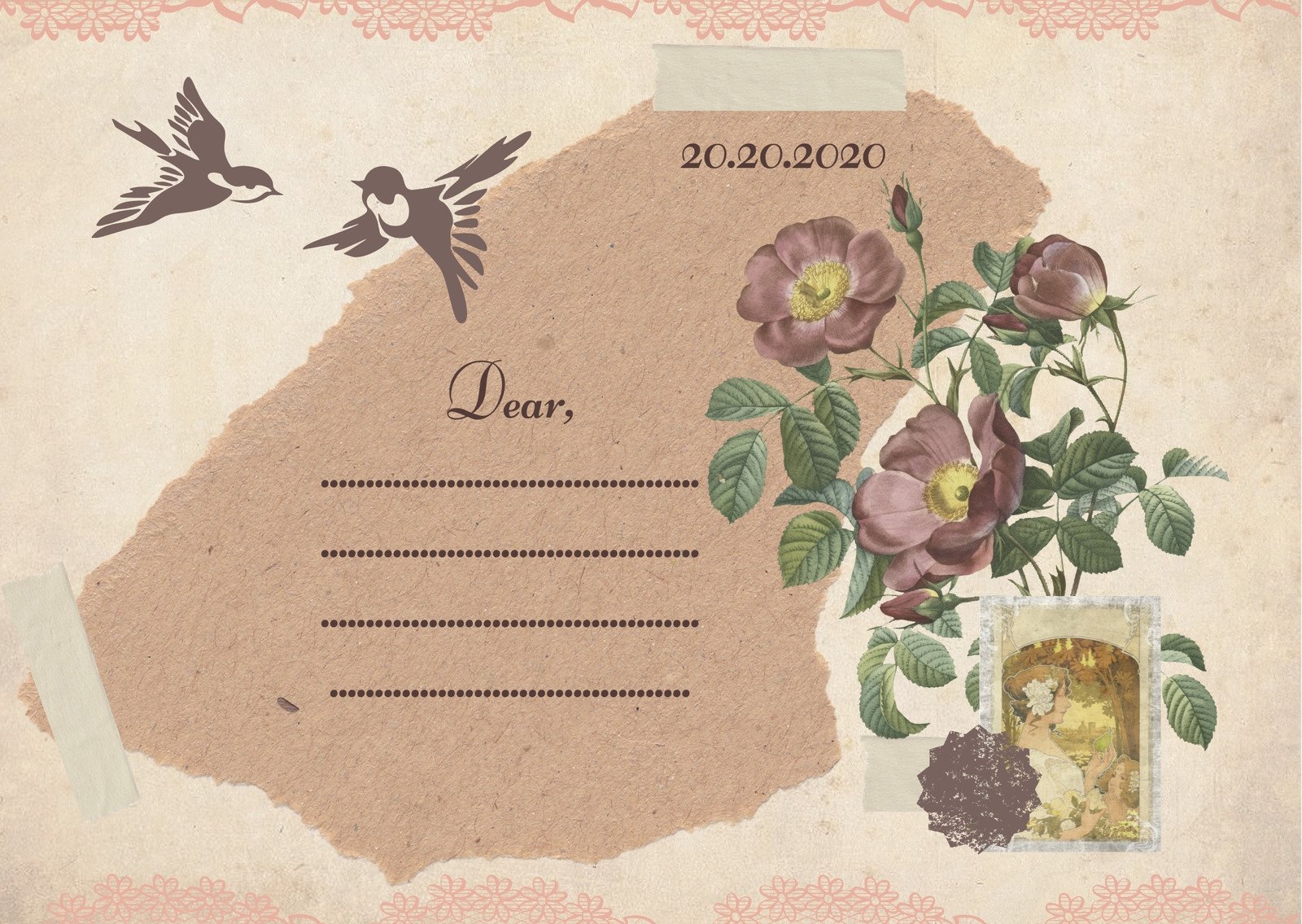 Download to use for labels - six antique and vintage postcards - digital  download -- no.…