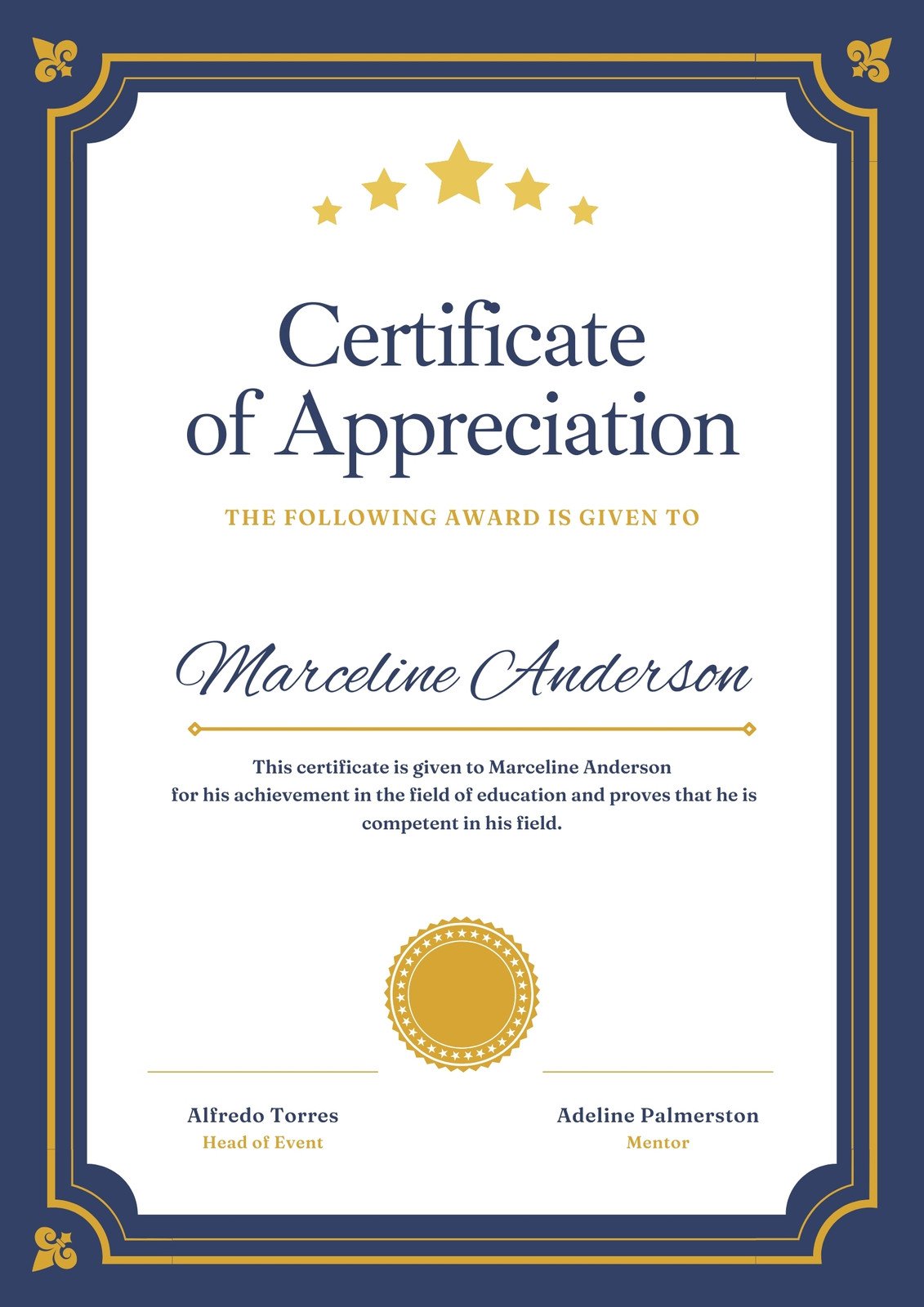 Modern Elegant Certificate of Appreciation