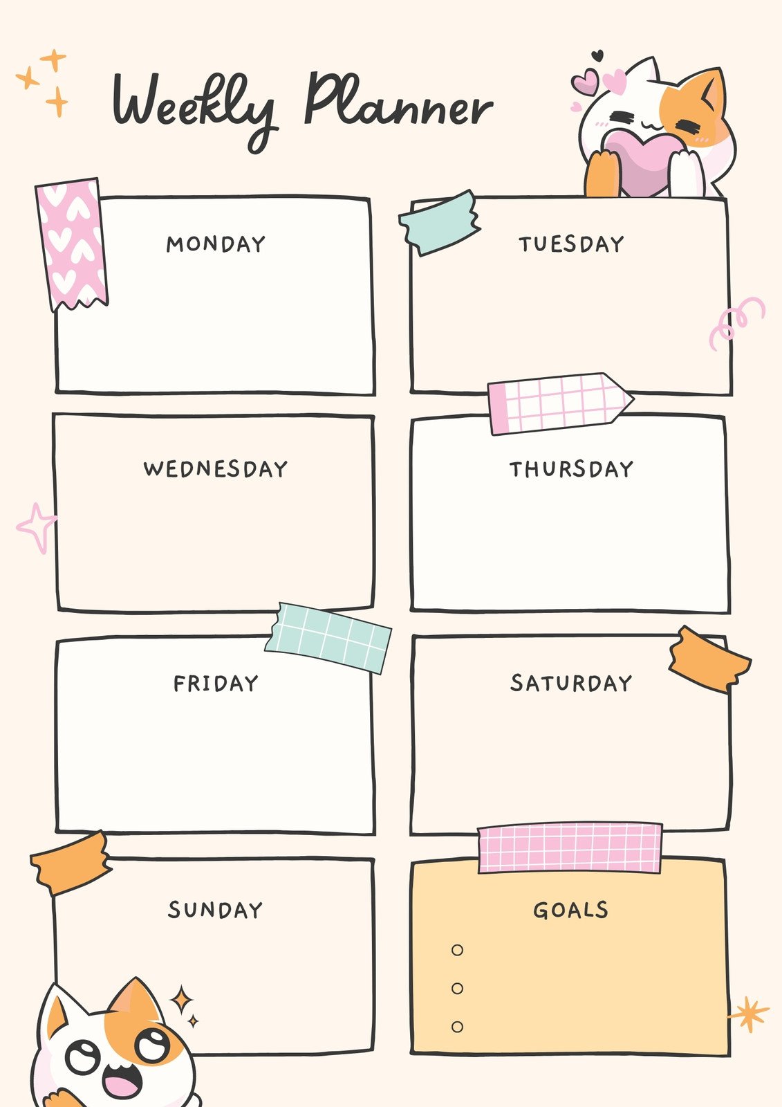 cute homework planner template