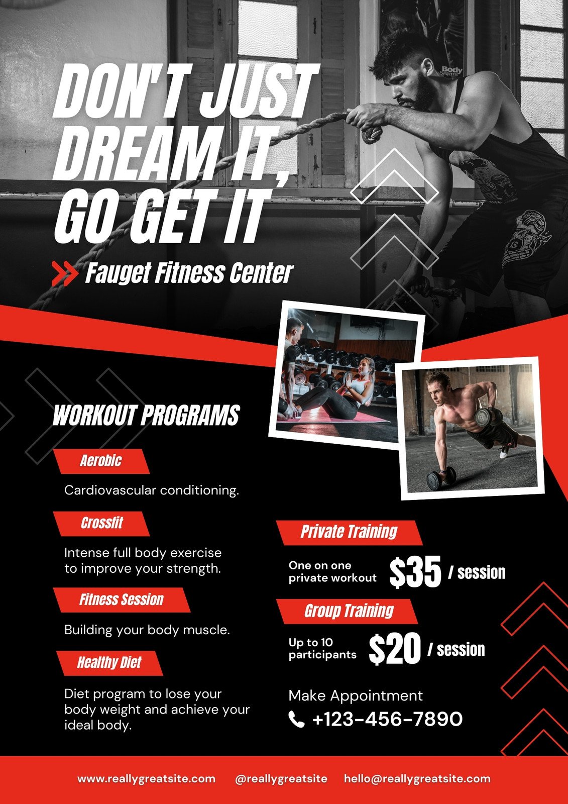 Free custom printable fitness flyer templates