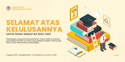 Contoh Banner Wisuda Keren Siap Cetak, Gratis - Canva