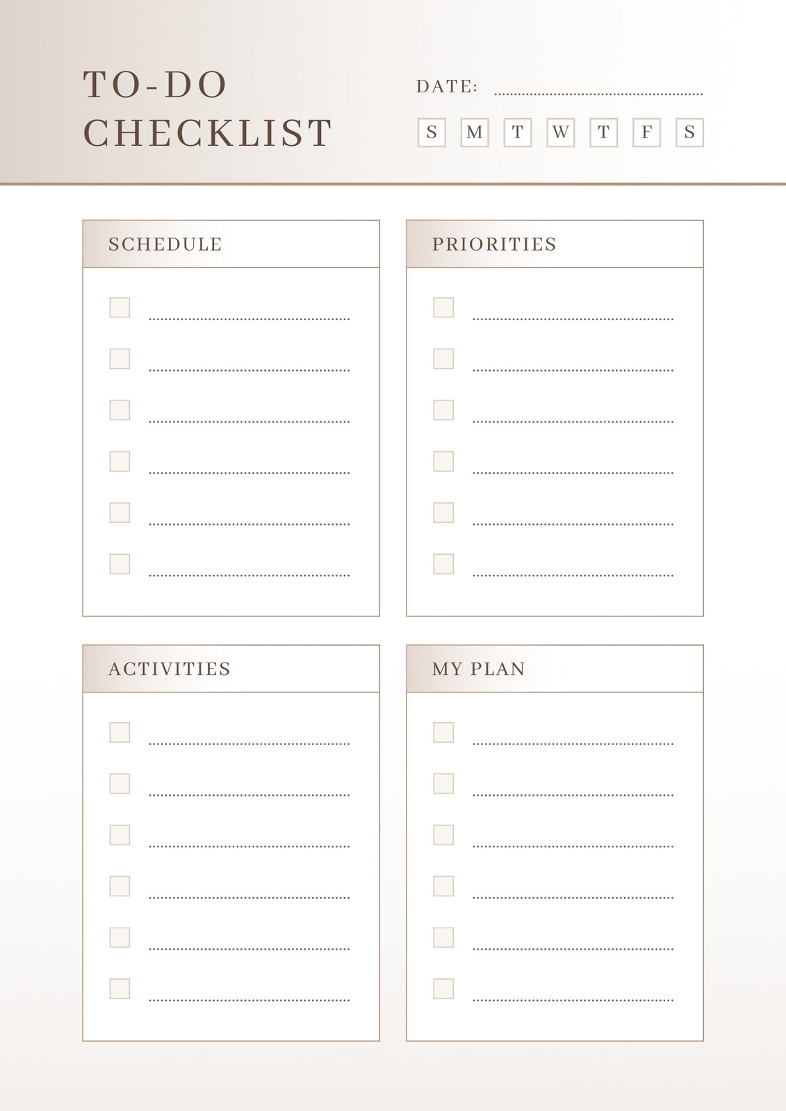 Printable To Do List, Daily, weekly and monthly to-do planner checklist 📝