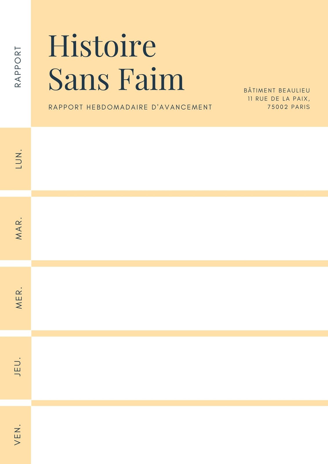 Rapports Hebdomadaires Les Plus Beaux Modèles Du Web Canva