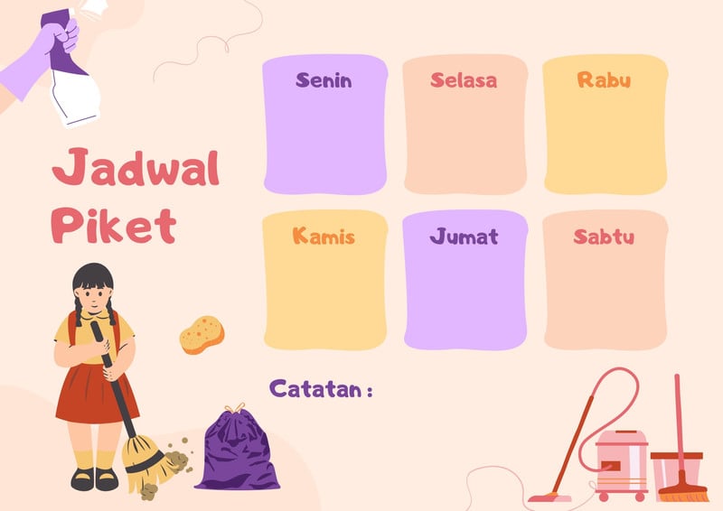 Gunakan Template Jadwal Kelas Keren Gratis Canva 9422