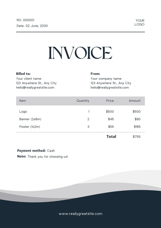 Free Printable Freelance Invoice Templates Canva 0821