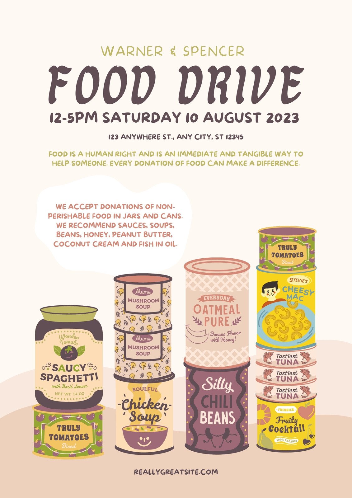 Canned Food Drive Template