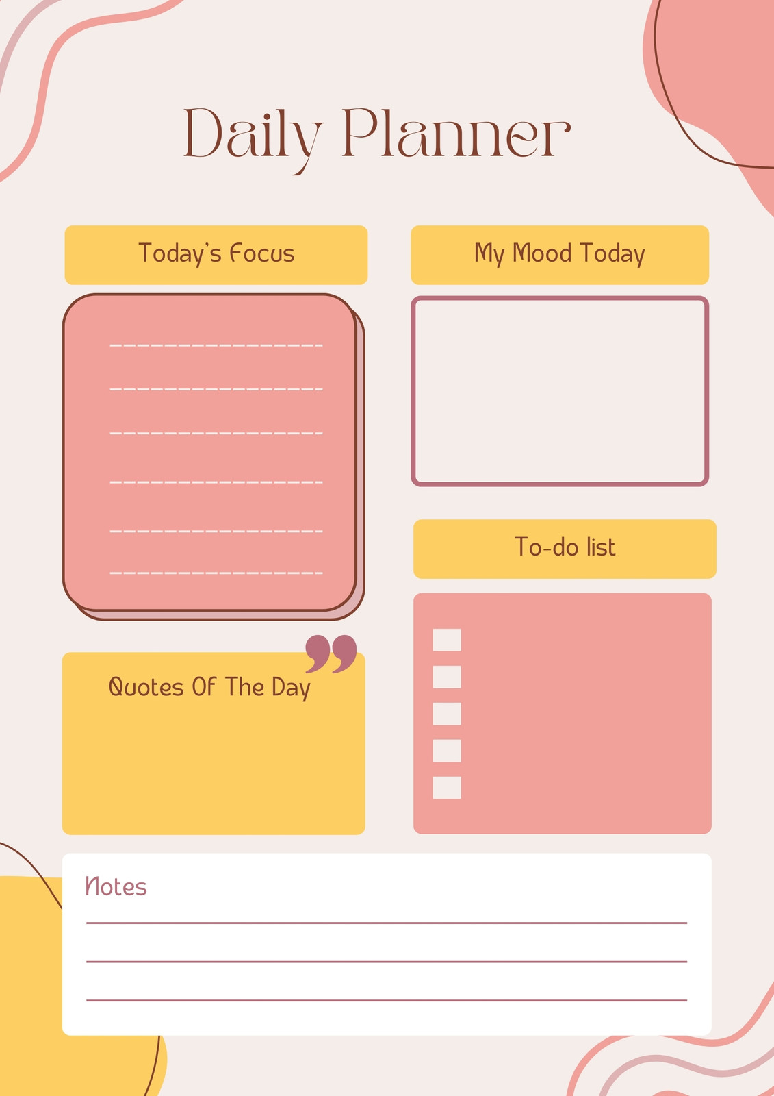 Pink and Yellow Minimalist Lesson Plan 