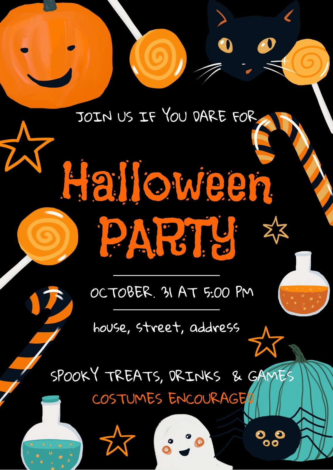 Halloween part invitations