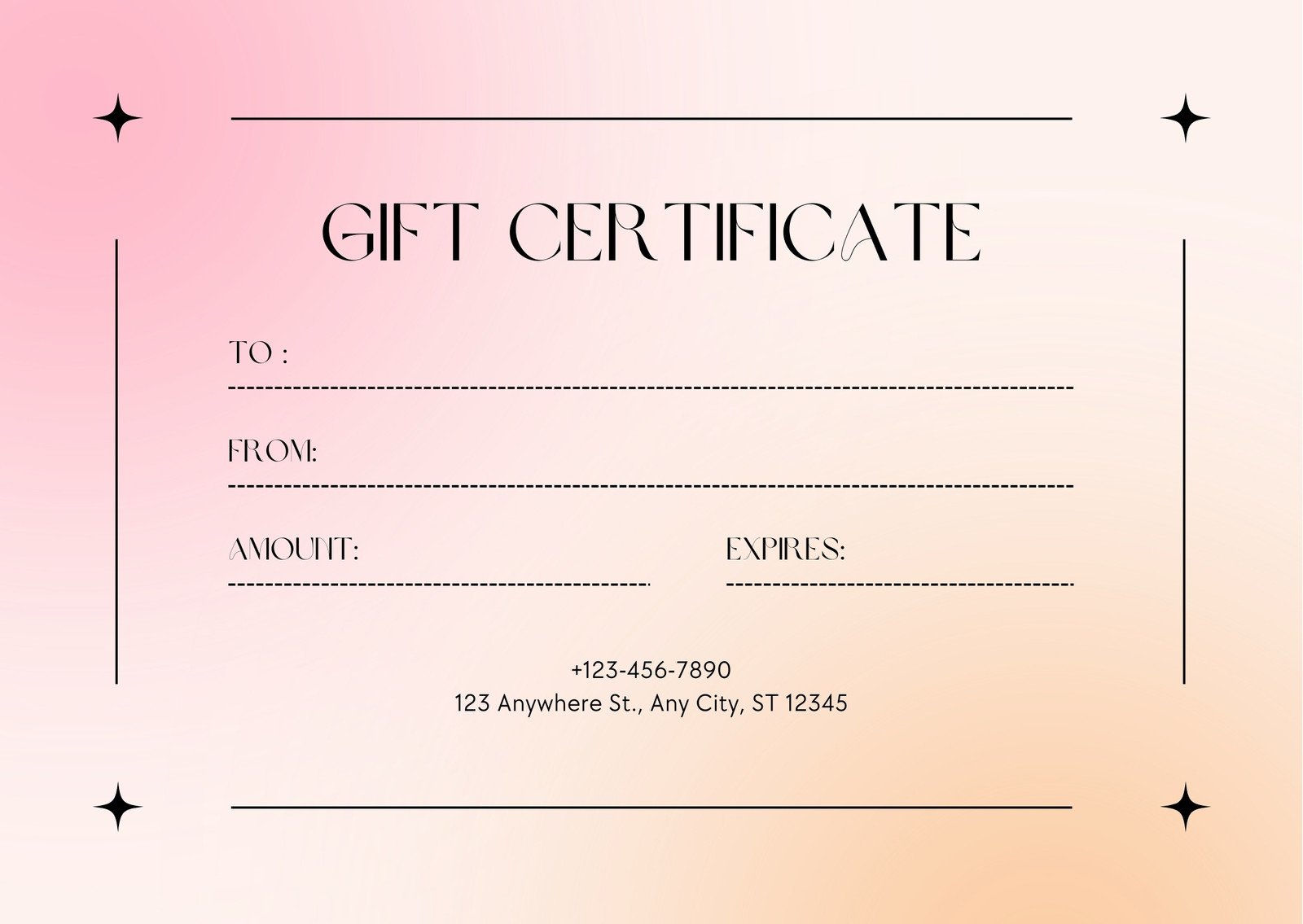 restaurant gift certificate template free download