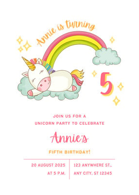 Customize 43+ Unicorn Birthday Card Templates Online - Canva