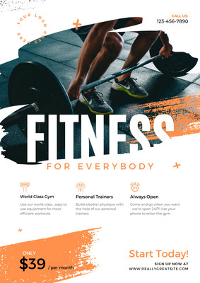 Free custom printable fitness flyer templates | Canva