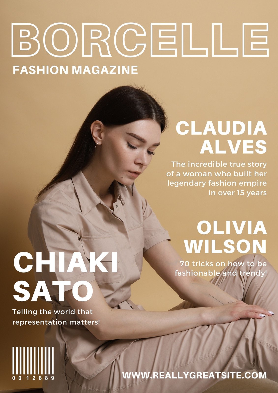 Brown Clean Minimalist Fashion Magazine Cover Magazine Cover 