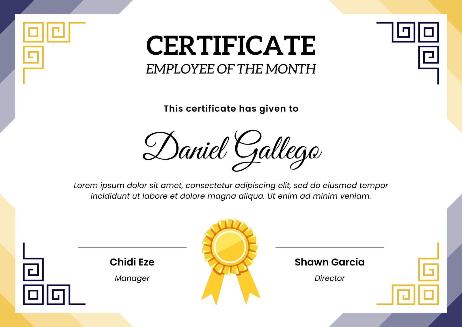 Free Printable Employee Of The Month Certificate Templates Canva vlr