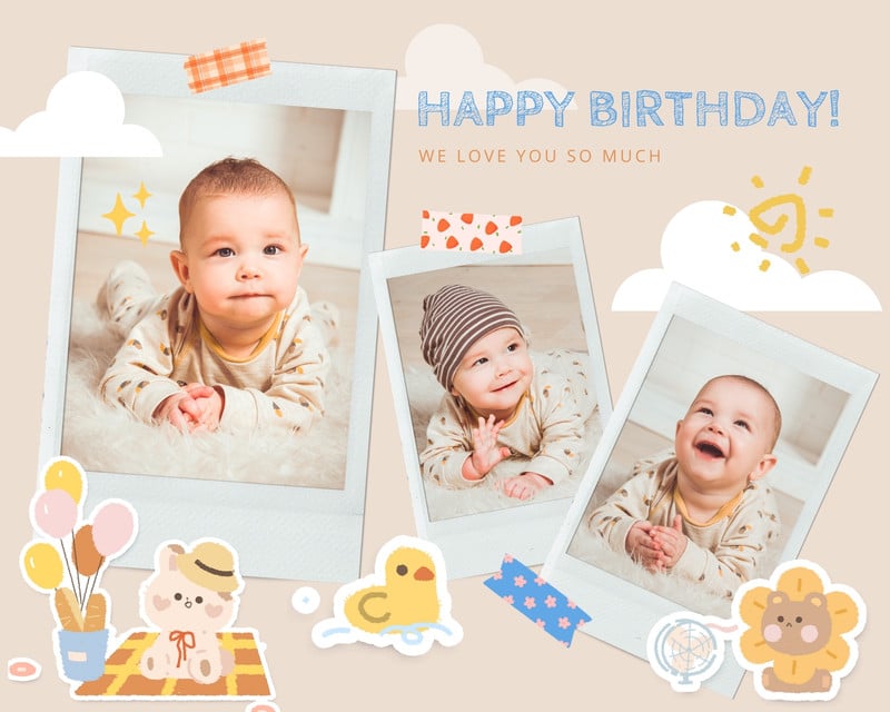 Free, fun and customizable birthday photo collage templates | Canva