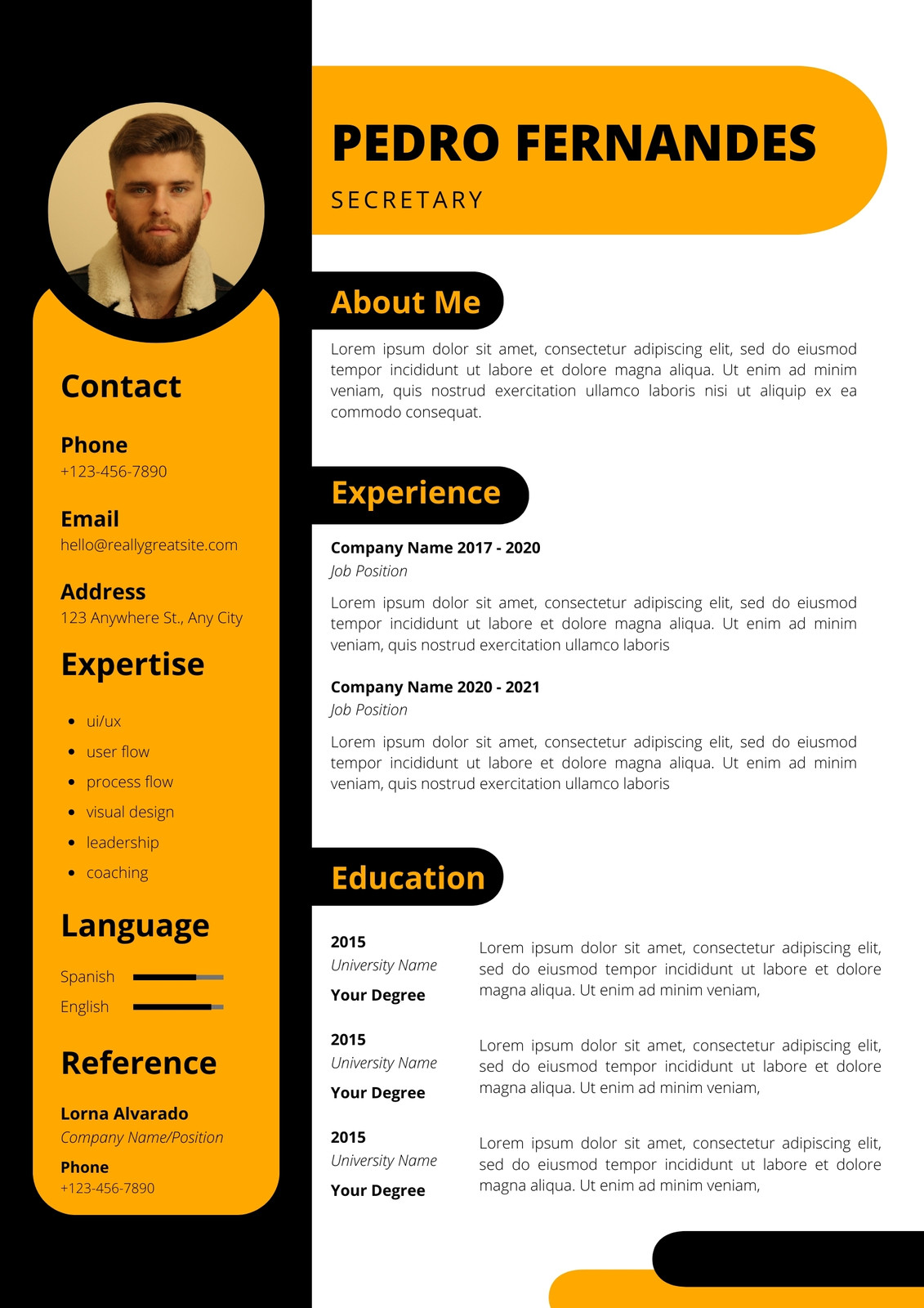 Free, printable, customizable photo resume templates | Canva