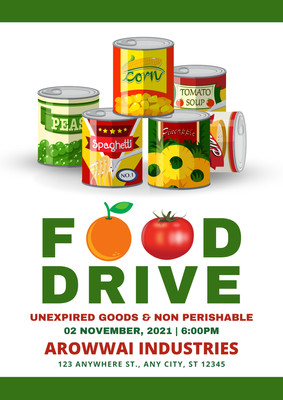 Free food drive flyer templates to edit and print | Canva
