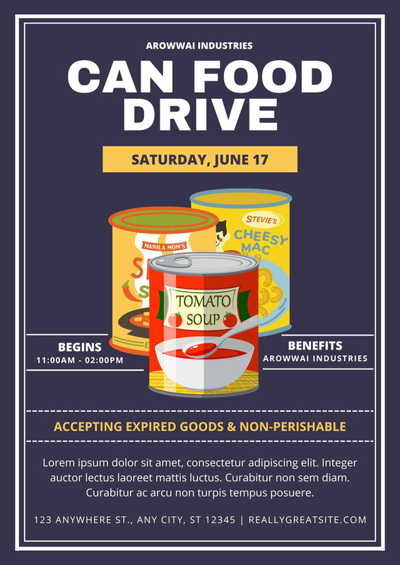Free food drive flyer templates to edit and print | Canva