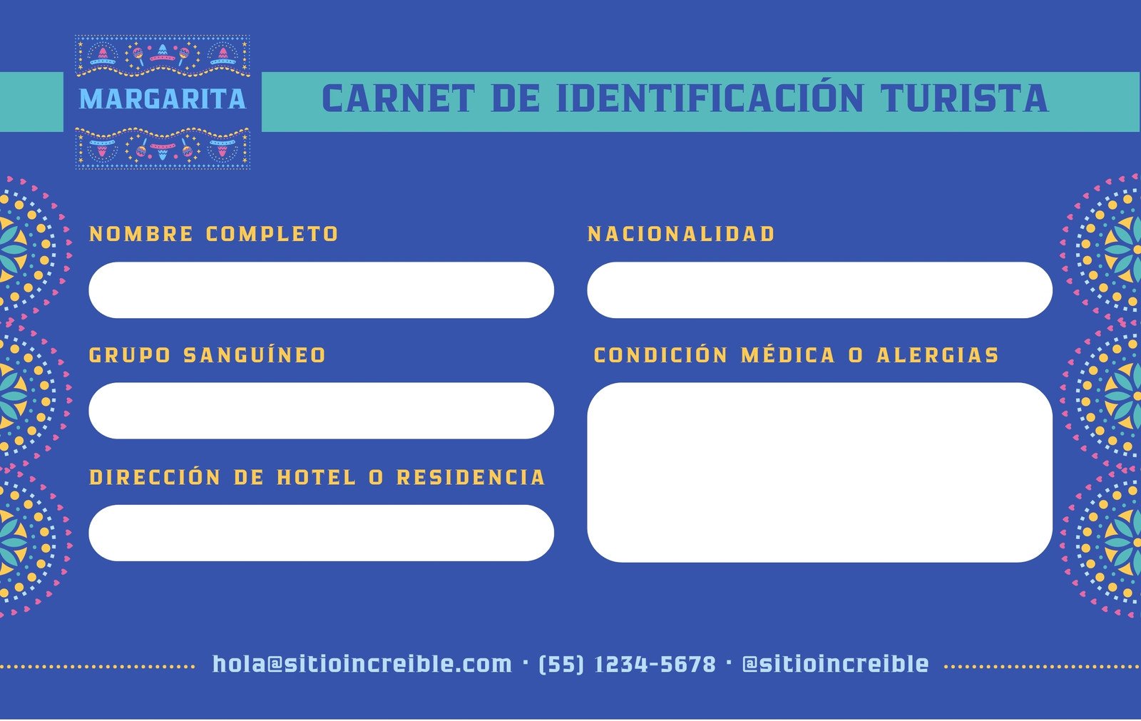 Carnet Identificación Turista México