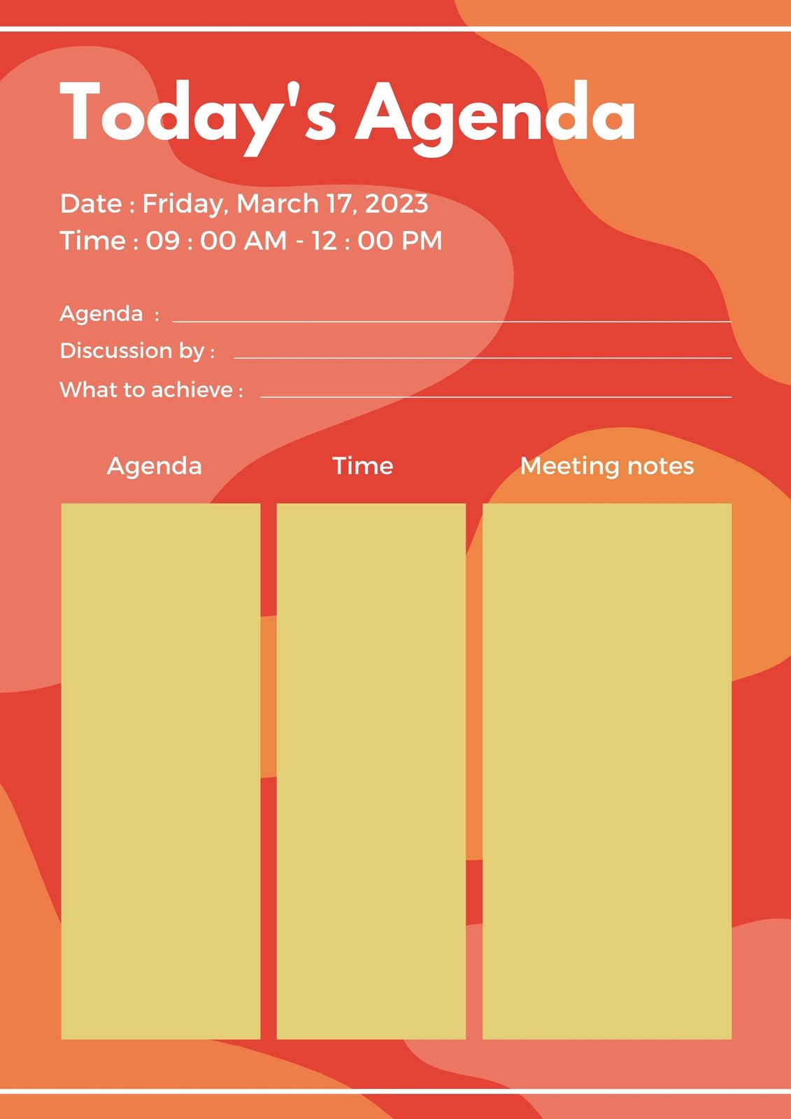 fun meeting agenda template