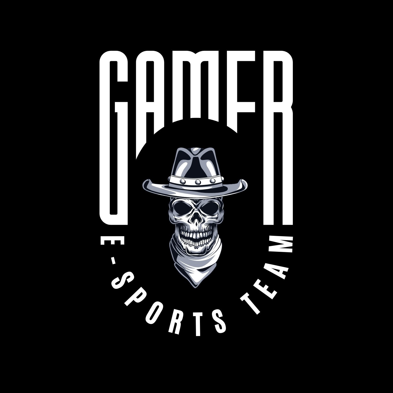 Logotipo de estilo Fire Skull Sports e e-Sports, Logos Incluindo