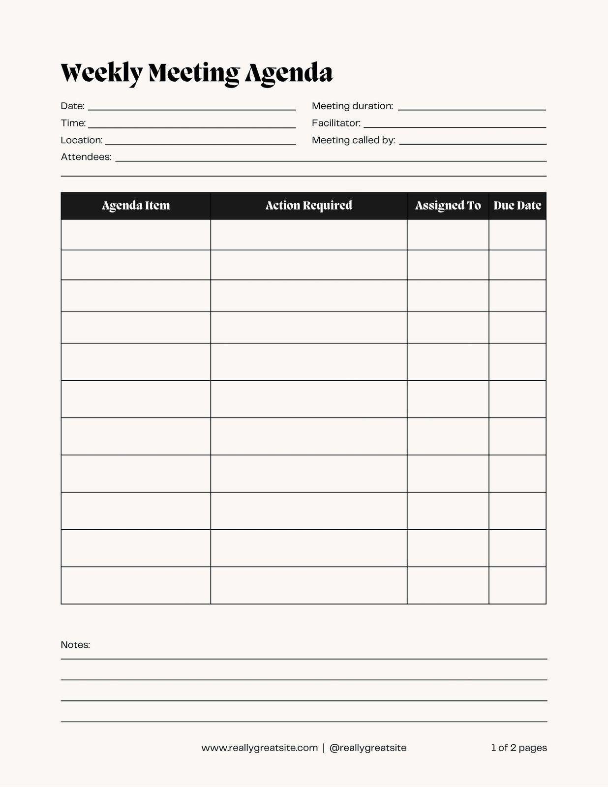 gesponsord prijs Obsessie Free customizable agenda document templates to print | Canva