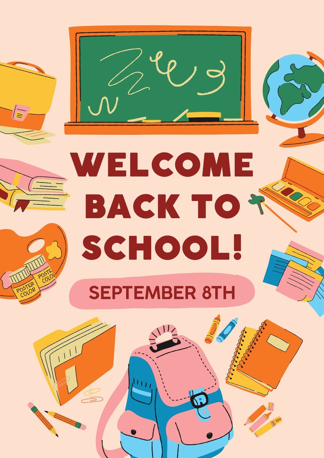Free Cute Lightbulb Printable Welcome Posters for Back To School - Make  Breaks