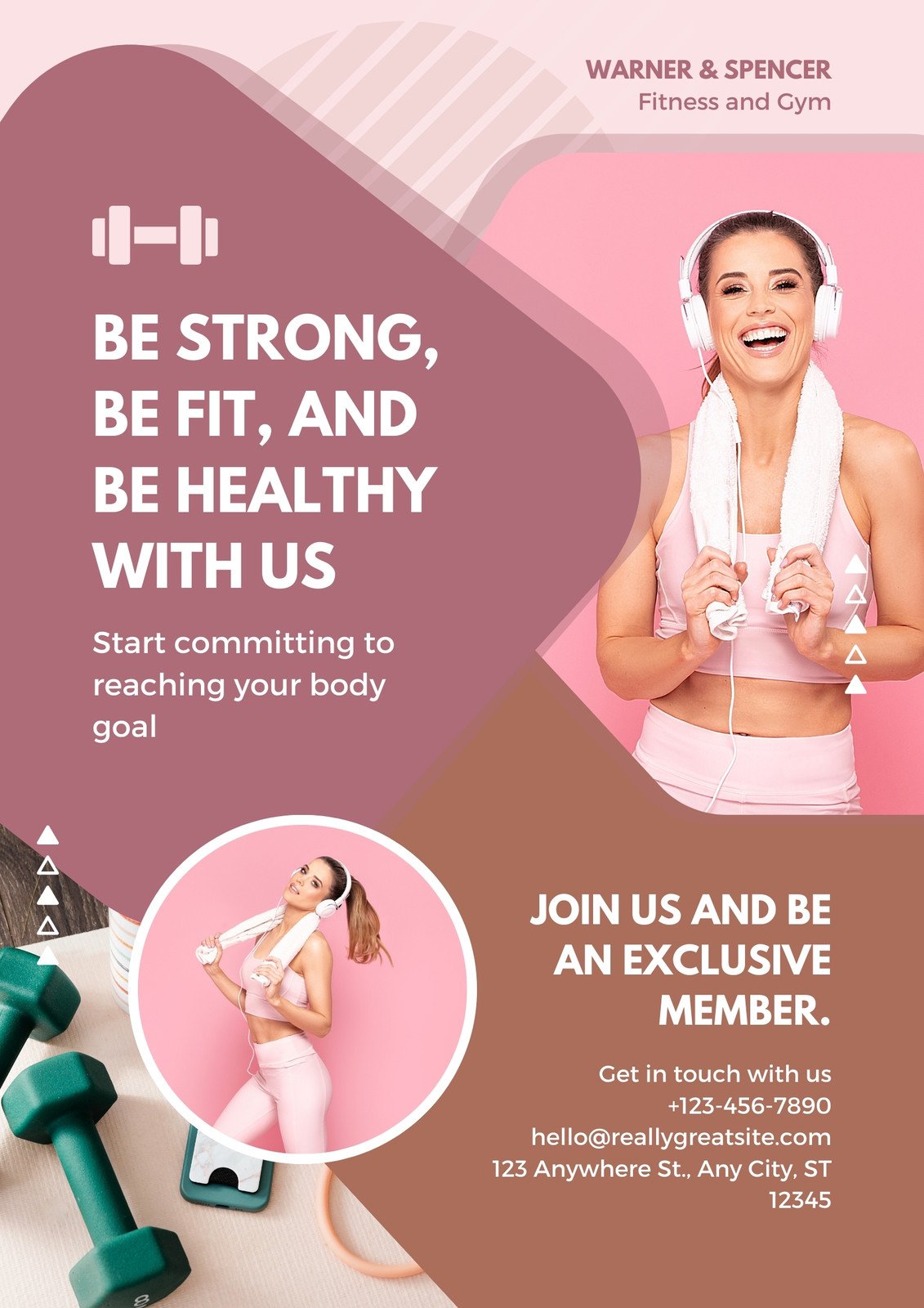 Pink Purple Creative Fitness and Gym Flyer
