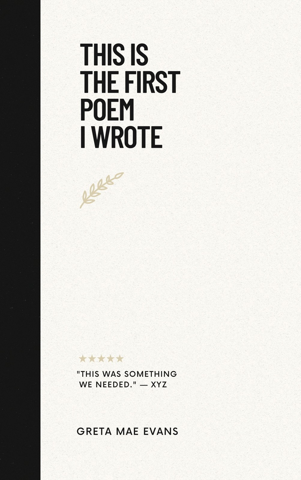 White Minimalist Poem Book Cover