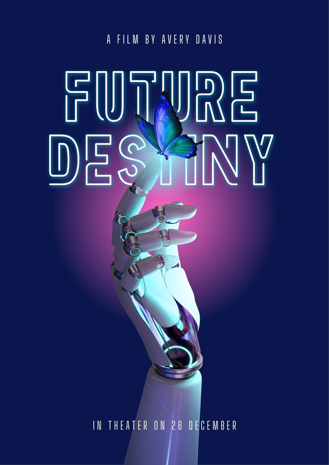 Purple Modern Future Destiny Movie Poster