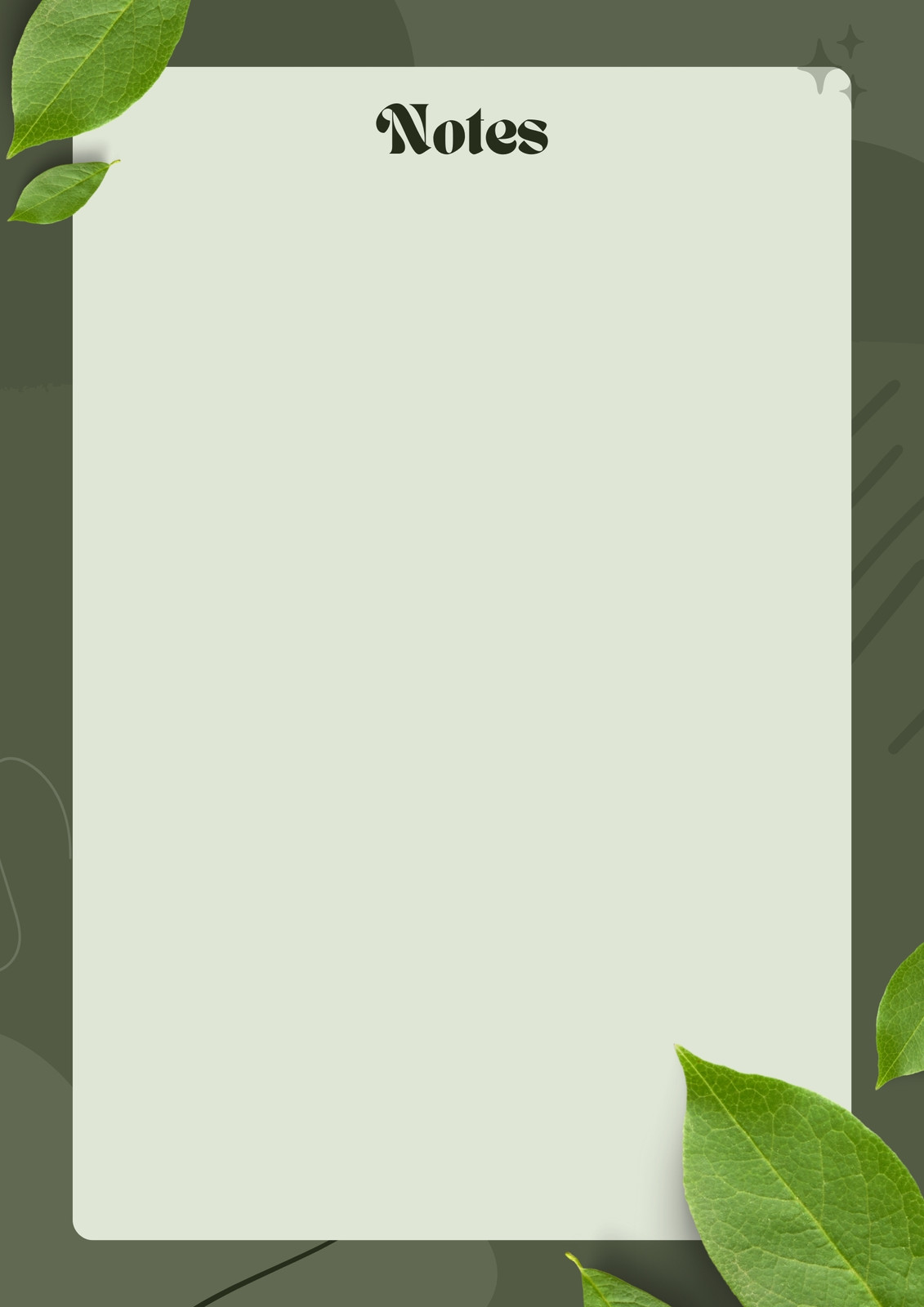 Buy Botanical Leaf Border, Printable Letter Writing Paper / A4