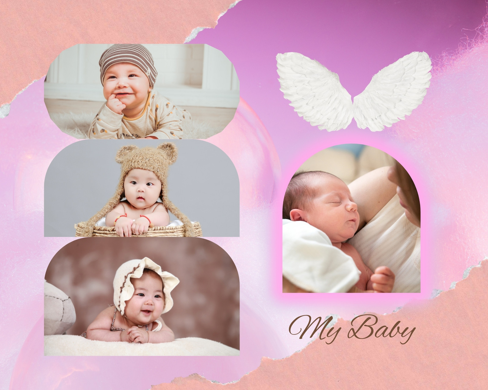 Page 4 - Free and customizable baby photo collage templates