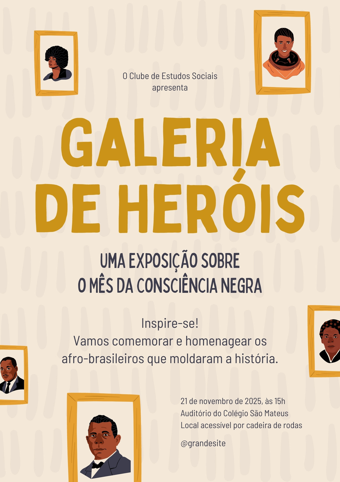 Dia da consciência negra desenhado à mão