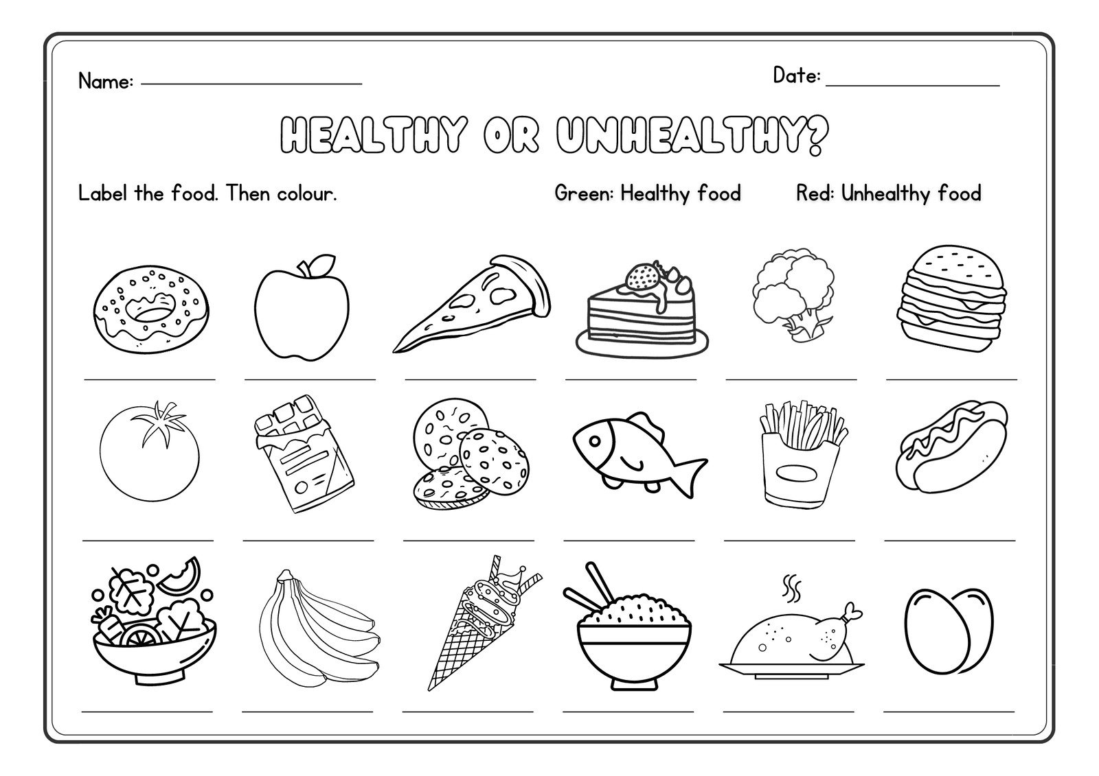 Page 3 - Customize 181+ Food Worksheet Templates Online - Canva