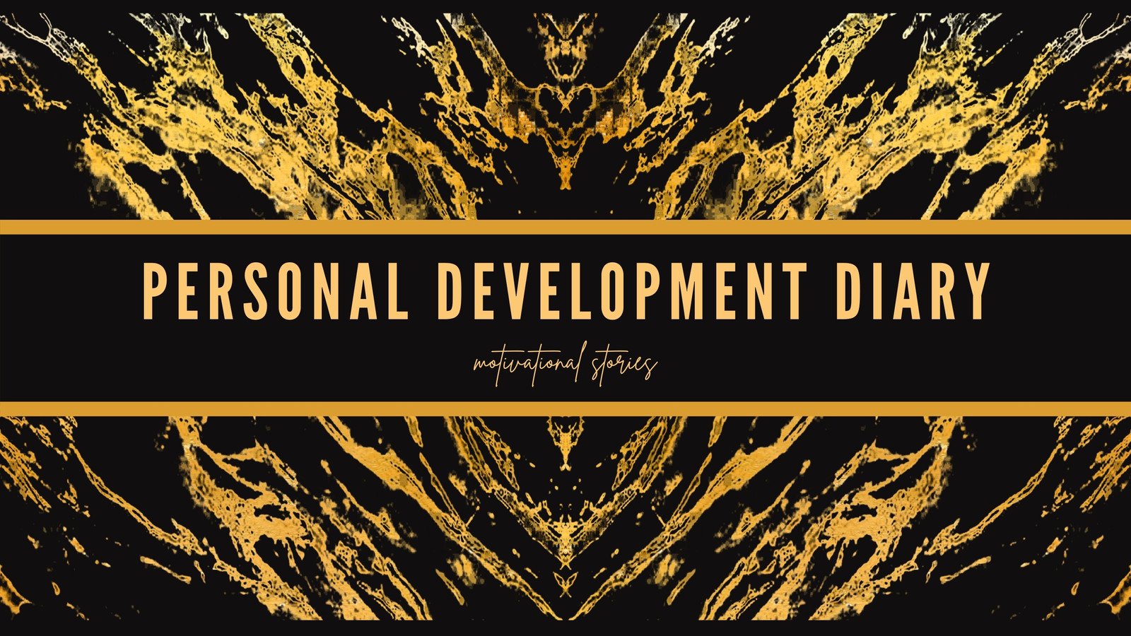 Gold Black Personal Development Diary Youtube Banner