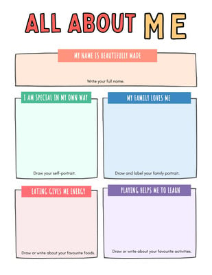 Free and printable All About Me worksheet templates | Canva