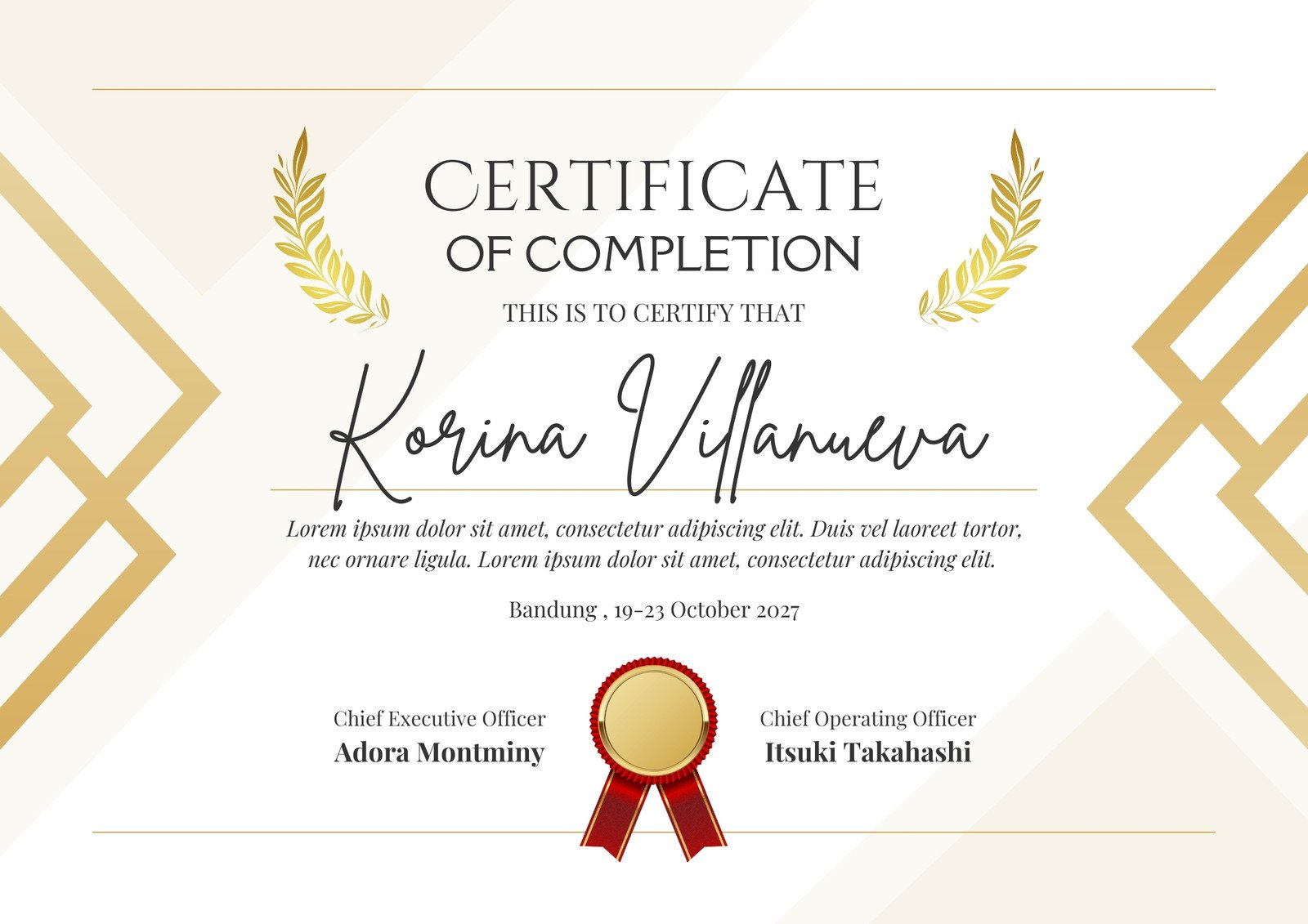 Professional Award Certificate Template
