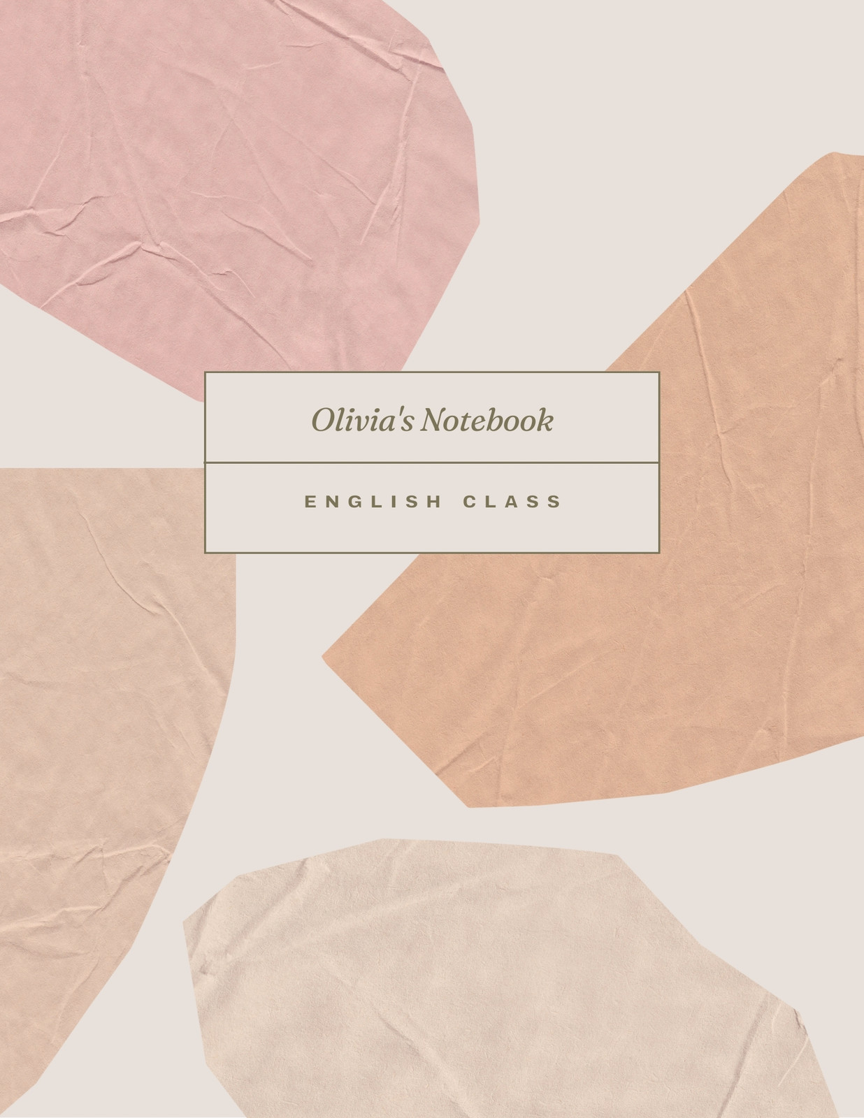 Free customizable English notebook cover templates