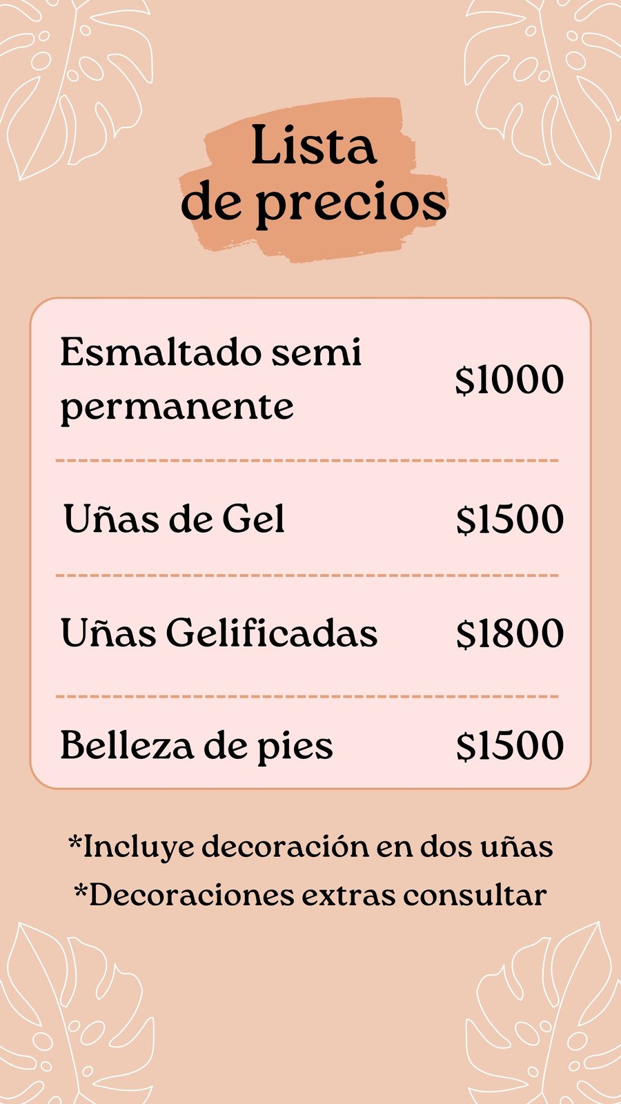 Plantilla gratuita de lista de precios de maquillaje gris simple para editar