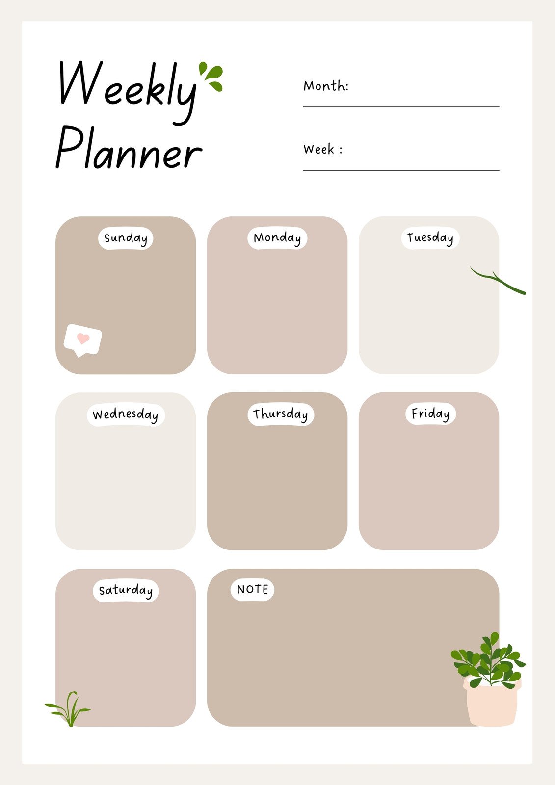 printable weekly planners cute