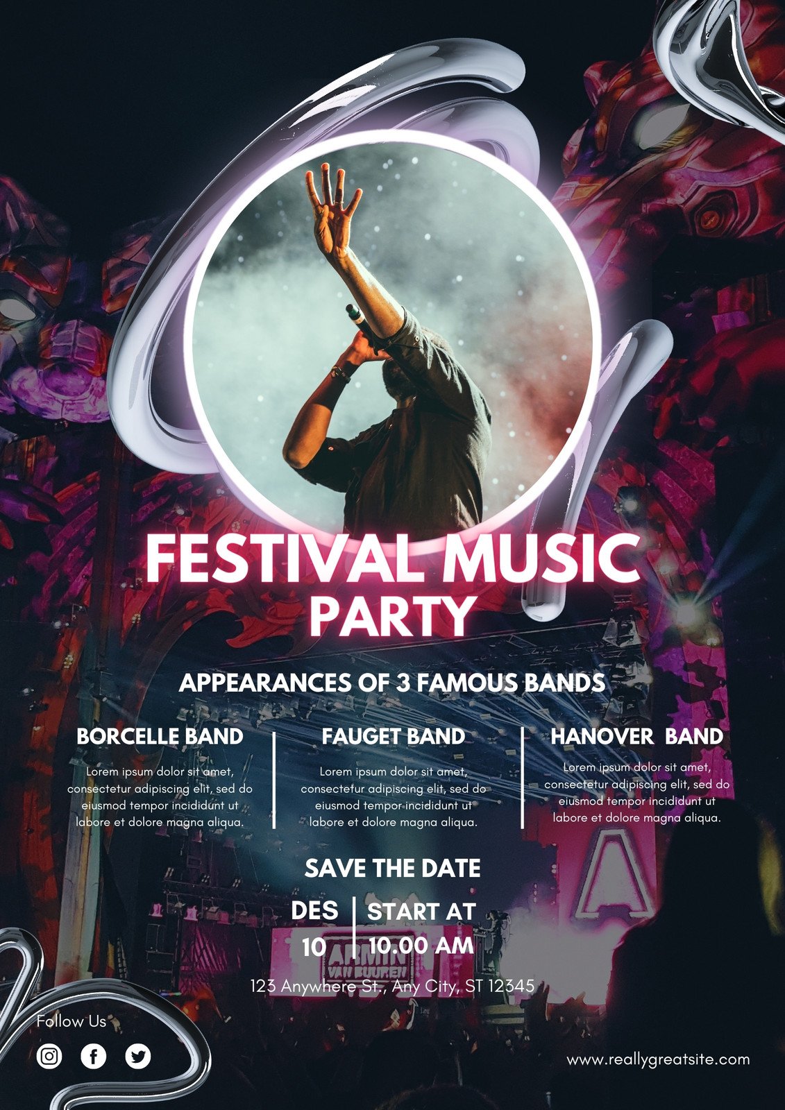 music concert poster template