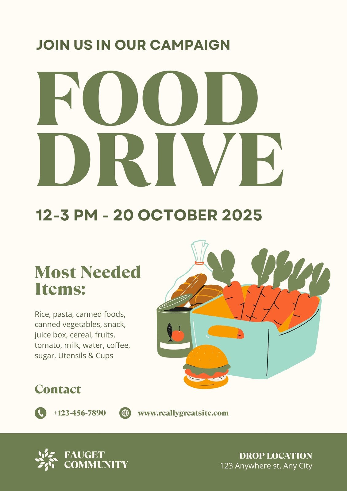 Food Drive Poster Template Word