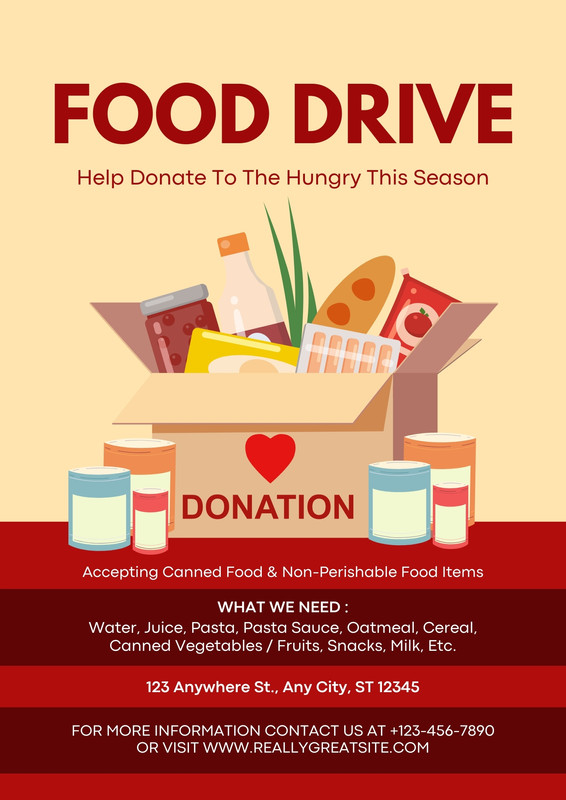 Free food drive flyer templates to edit and print | Canva