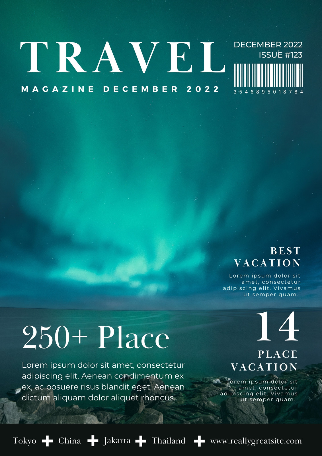 Free printable, customizable travel magazine cover templates