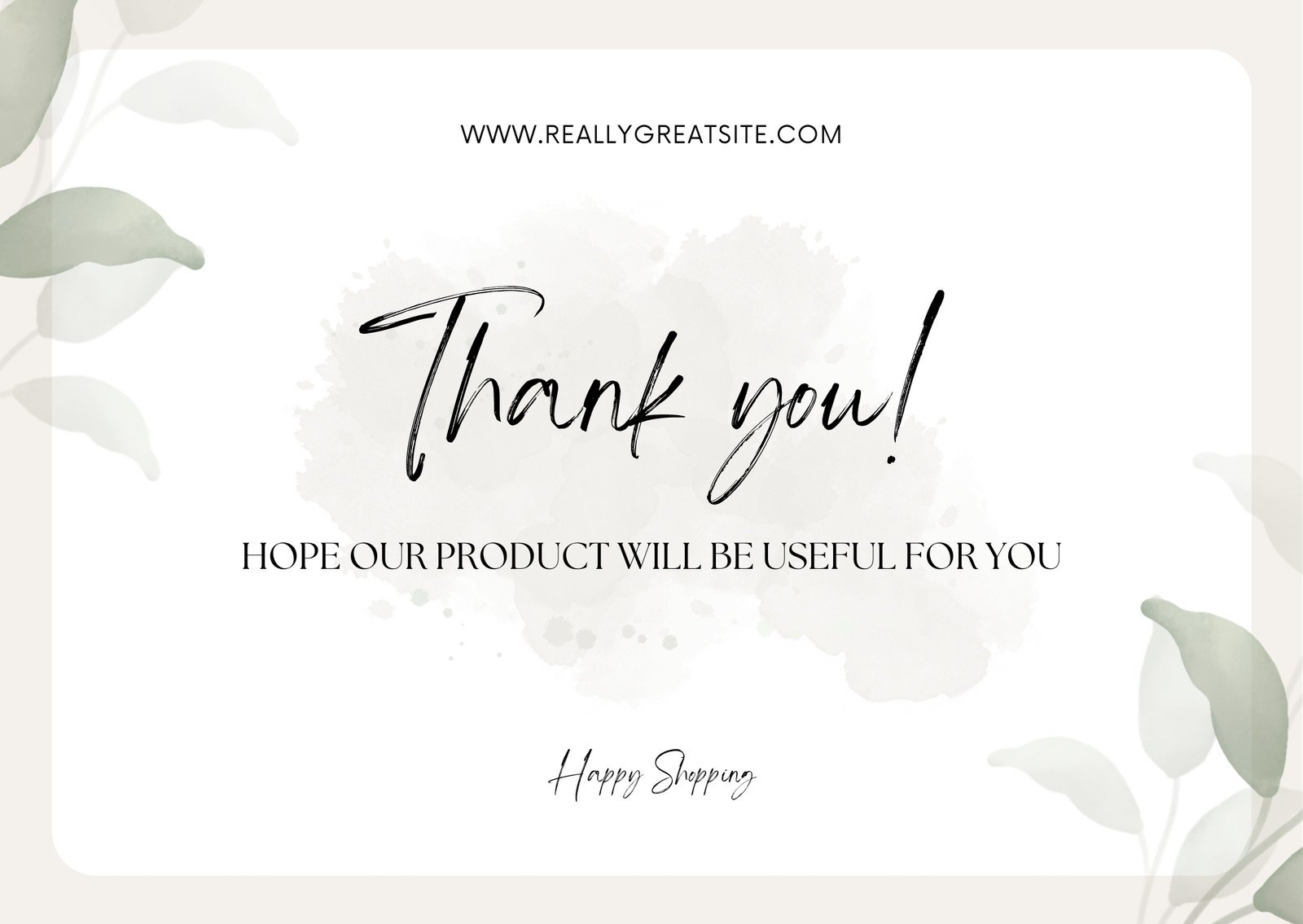 Printable Luxury Thank You for Your Order Cards Template 