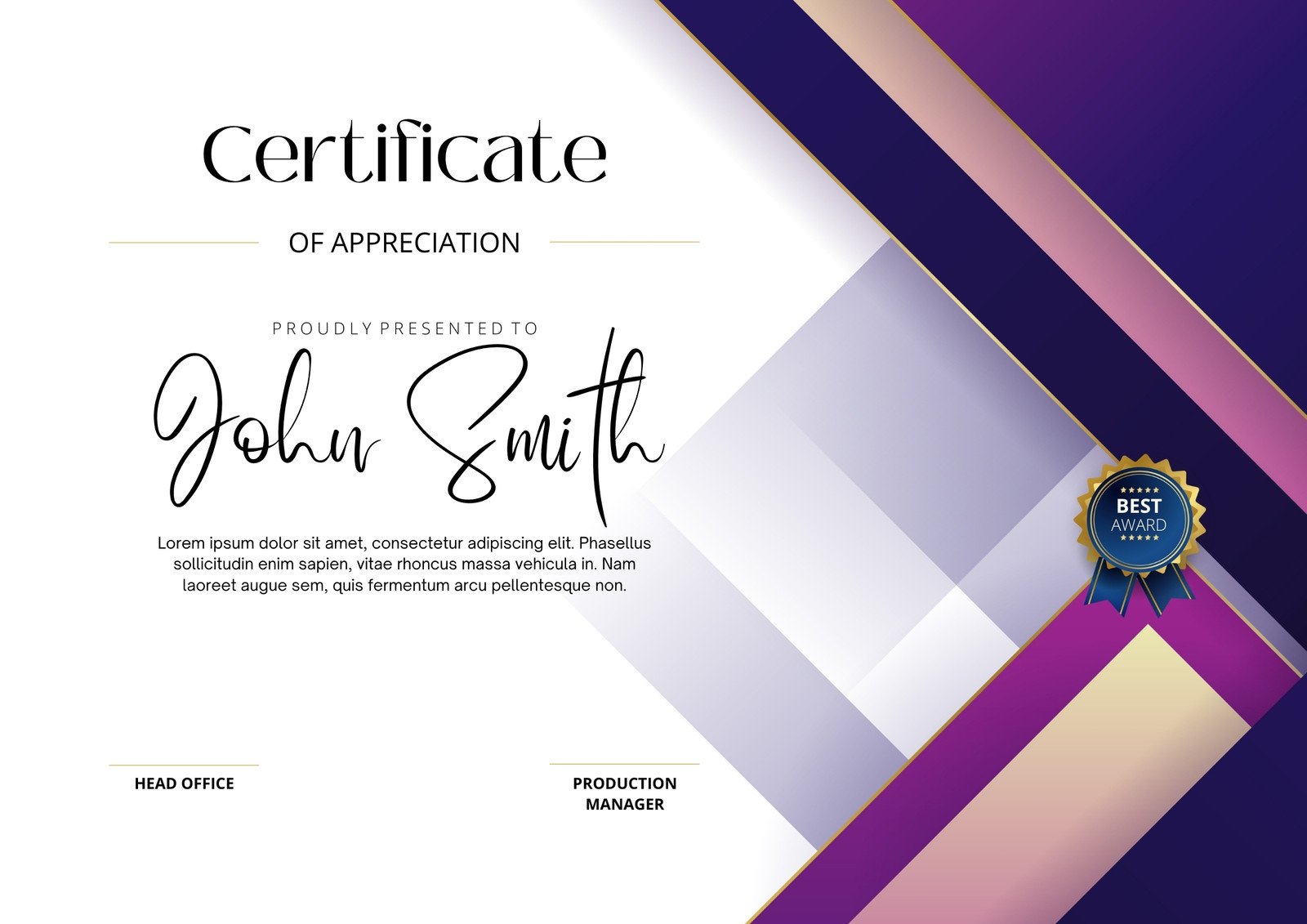 certificate template pages