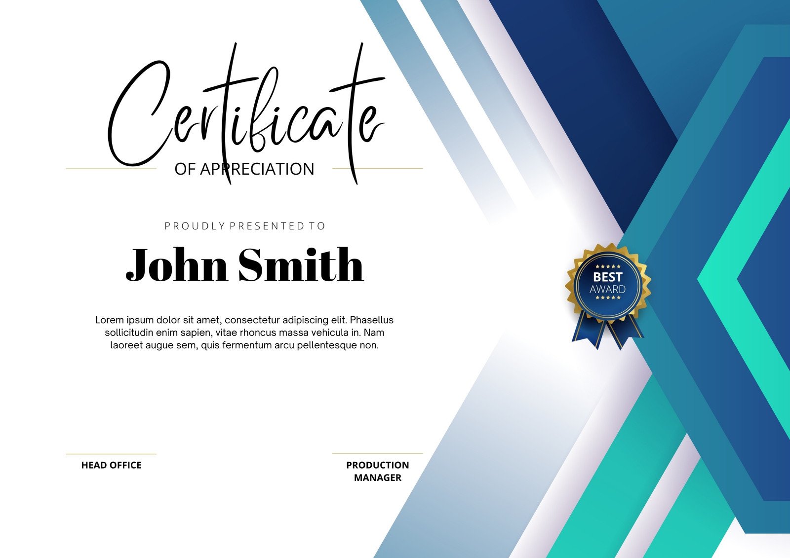 Canva White And Blue Creative Certificate Of Appreciation E29VmI8TNmo 