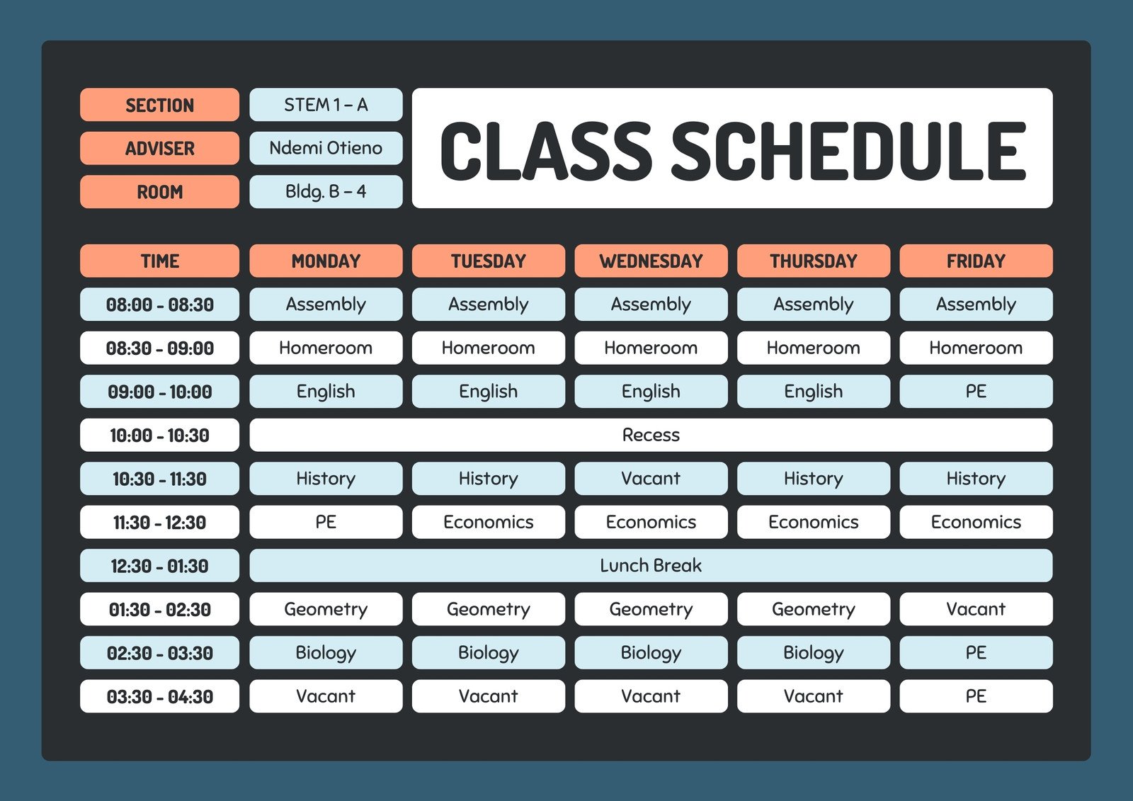 Page 6 - Free printable class schedule templates to customize | Canva