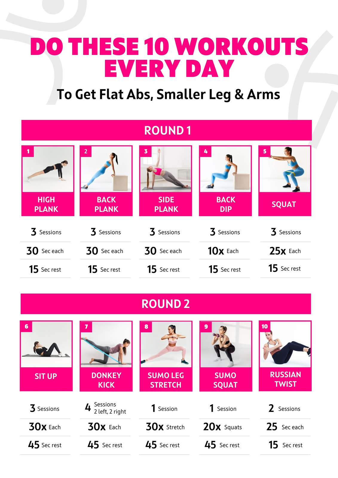 Free and customizable workout templates