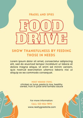 Free food drive flyer templates to edit and print | Canva