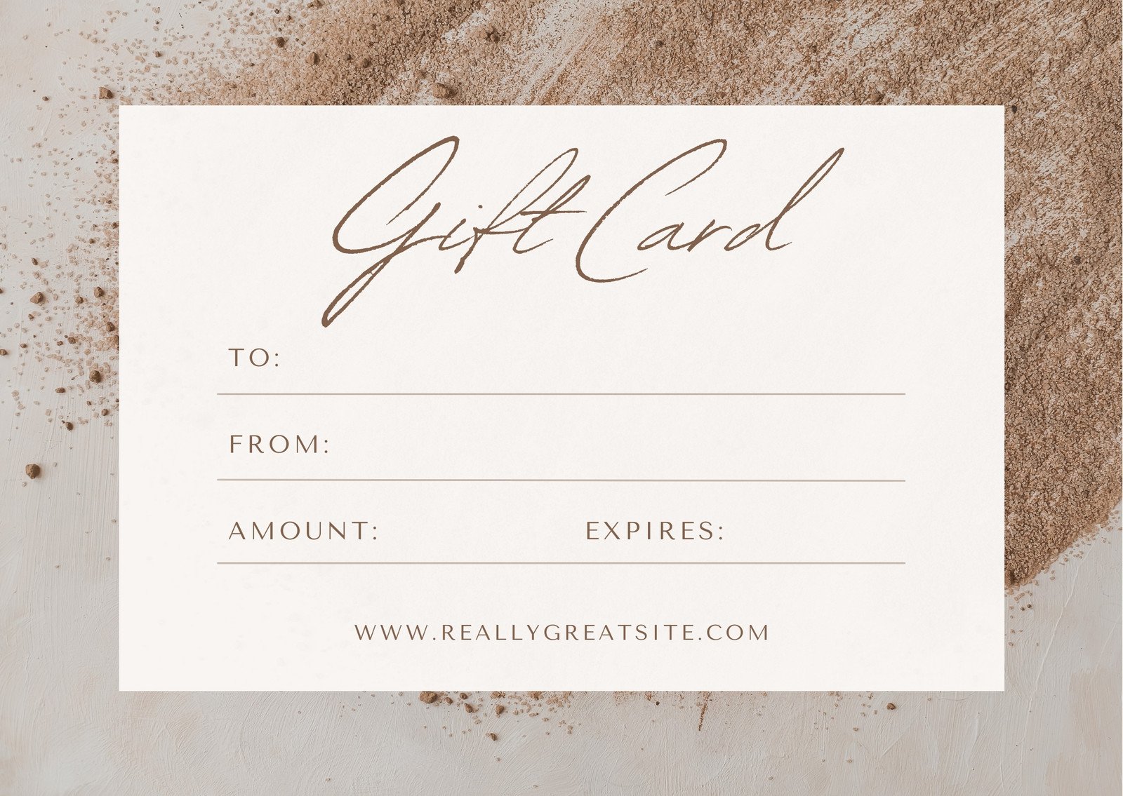 Neutral Brown Rustic Texture Photo Beauty Gift Certificate